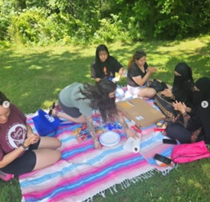 students at a picnic