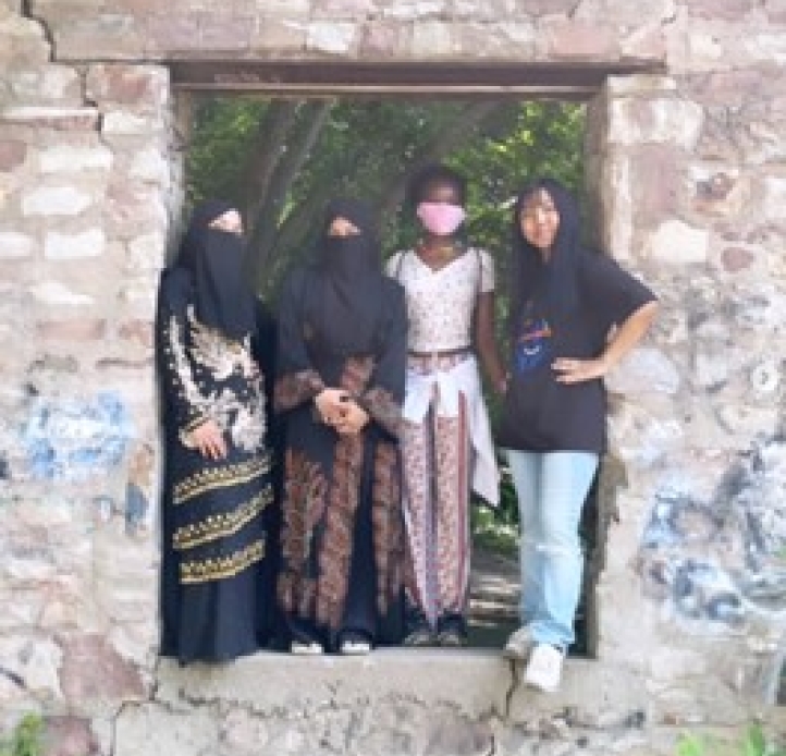 students posing